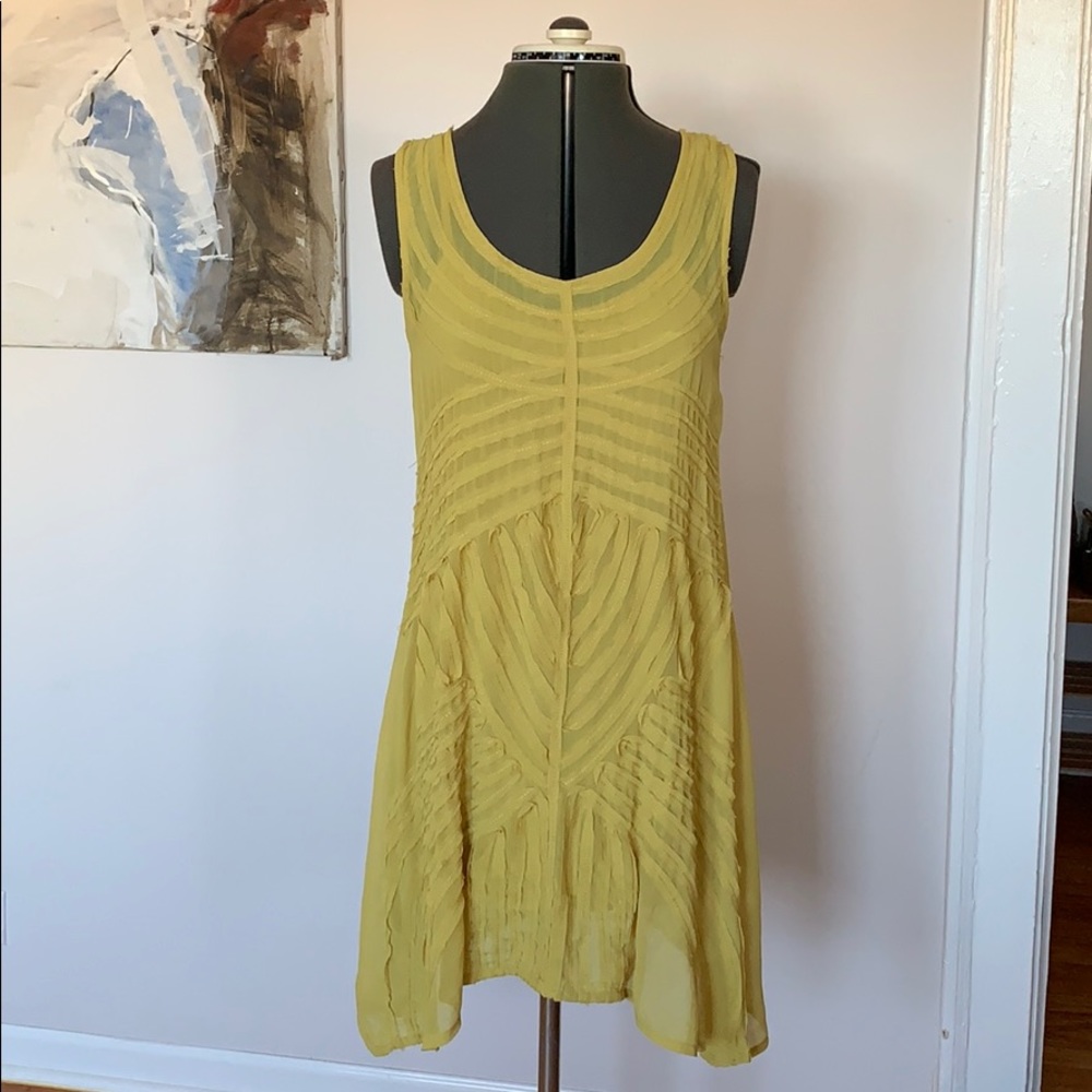 Yellow Embroidered Dress size S